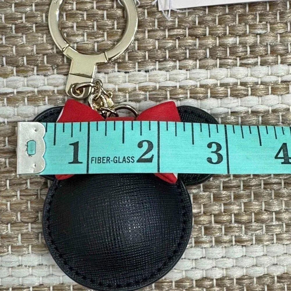 Kate Spade New York x Minnie Mouse Jump Ring Keychain Purse Charm Black Red Bow